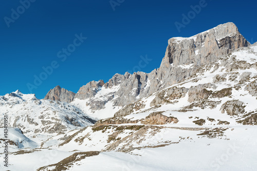High resolution Winter Landscape in Picos de Europa mountains, Cantabria, Spain.