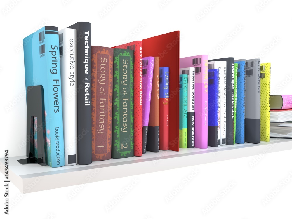 Naklejka premium ウォールシェルフ 本棚 ななめ