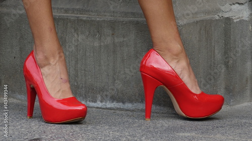Red Stiletto High Heels Or Pumps