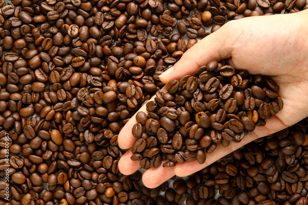 Fototapeta premium coffee beans as wallpaper