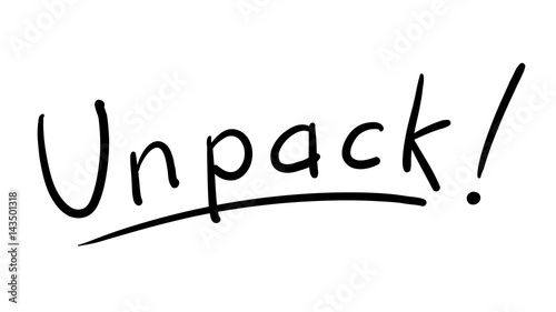Business Buzzword: unpack - vector handwritten phrase