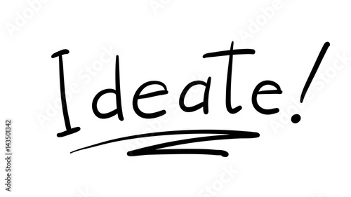 Business Buzzword: ideate - vector handwritten phrase photo