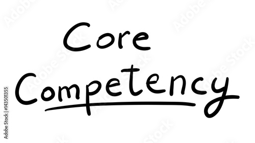 Business Buzzword: core competency - vector handwritten phrase