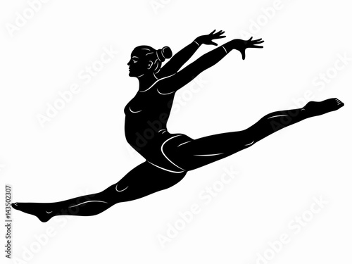 illustration of a gymnast woman, vector draw