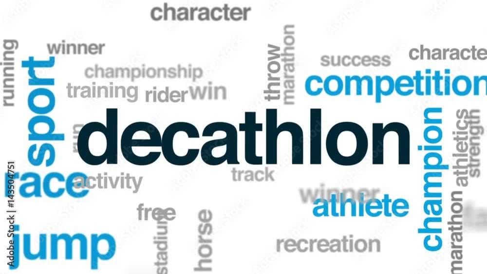 Decathlon animated word cloud, text design animation. Decathlon animated word cloud, text design animation.