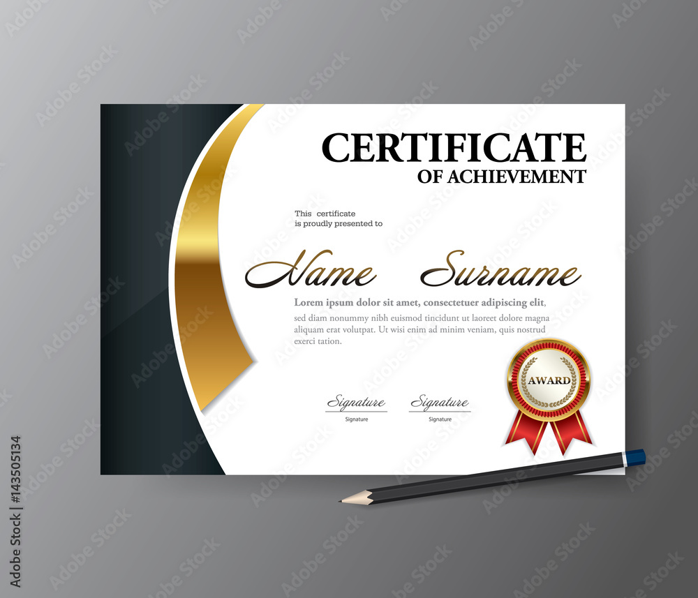 Certificate template,A4 size diploma, vector illustration Stock Vector |  Adobe Stock