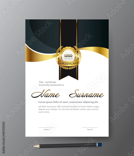 Certificate template,A4 size diploma, vector illustration