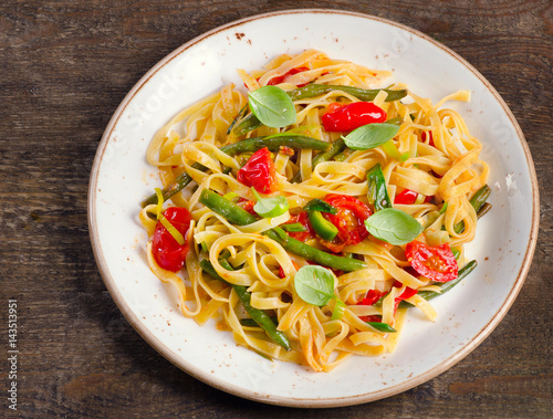 Tagliatelle pasta with vegetables