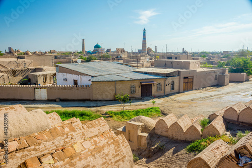 Skyline of Khiva with cemetery