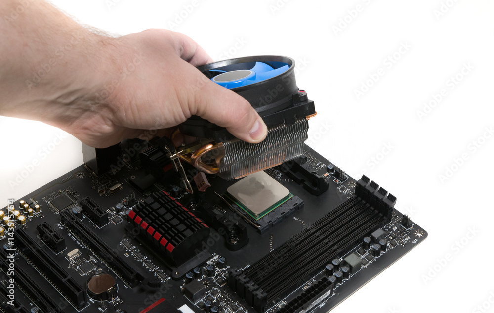 Installing the cooler on the motherboard