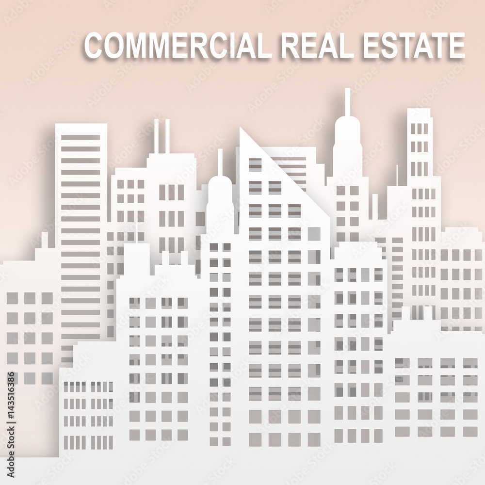 Commercial Real Estate Represents Office Property 3d Illustration