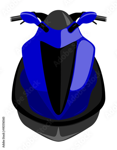 Aqua jetski isolated front view graffiti style isolated on white color vector illustration