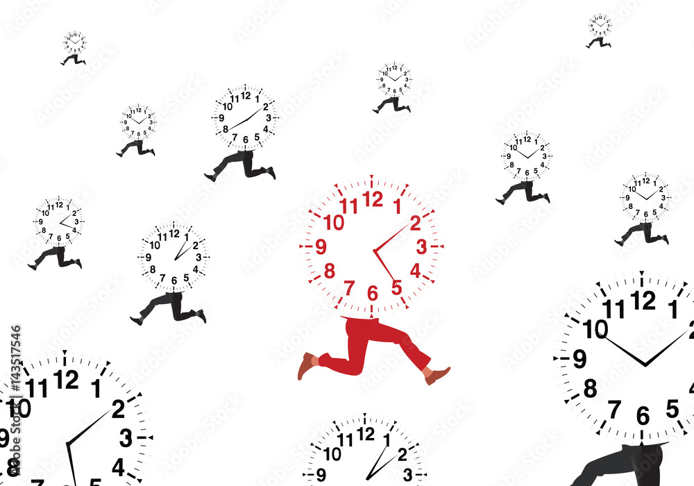 orologio che corre in ritardo appuntamento Stock Vector | Adobe Stock