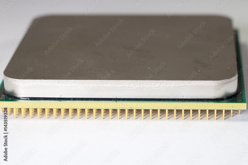 Computer motherboard with a view of parts and components Computer motherboard with a view of parts and components