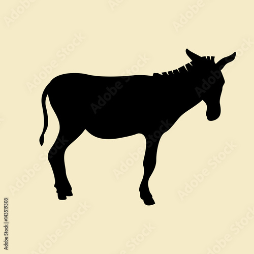 Donkey vector illustration  black silhouette