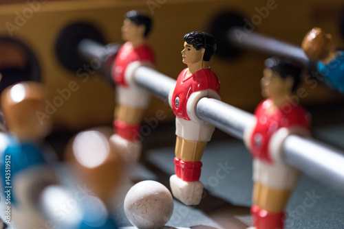 Foto Table football kicker with miniature players