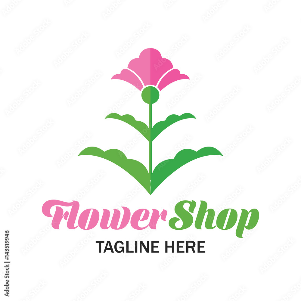 florist logo with text space for your slogan / tagline, vector