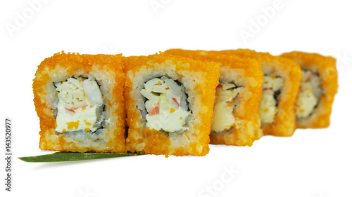 Macro shot of sushi. Japanese restaurant, sushi, oriental tradition.