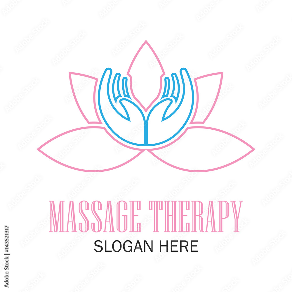 massage therapy logo with text space for your slogan / tagline, vector illustration massage therapy logo with text space for your slogan / tagline, vector illustration