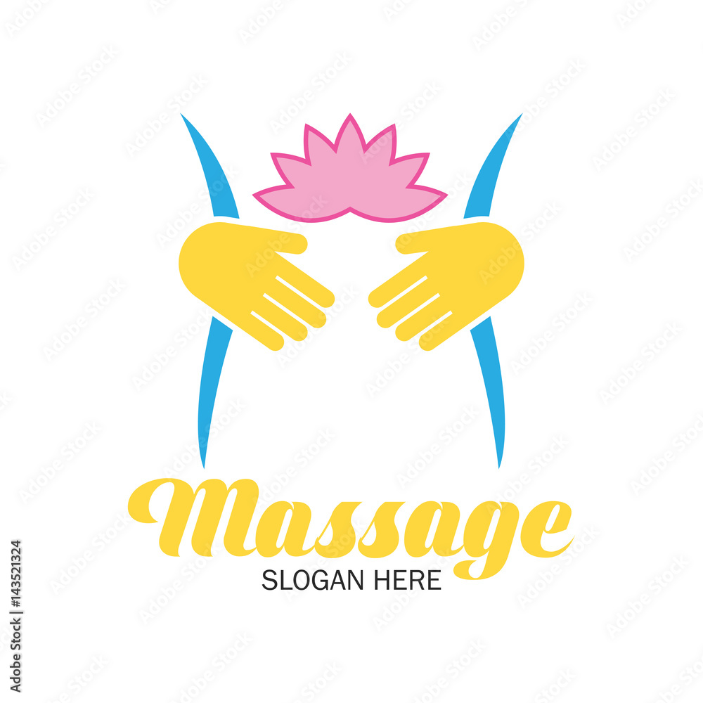 massage therapy logo with text space for your slogan / tagline, vector ...