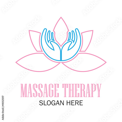 massage therapy logo with text space for your slogan / tagline, vector illustration