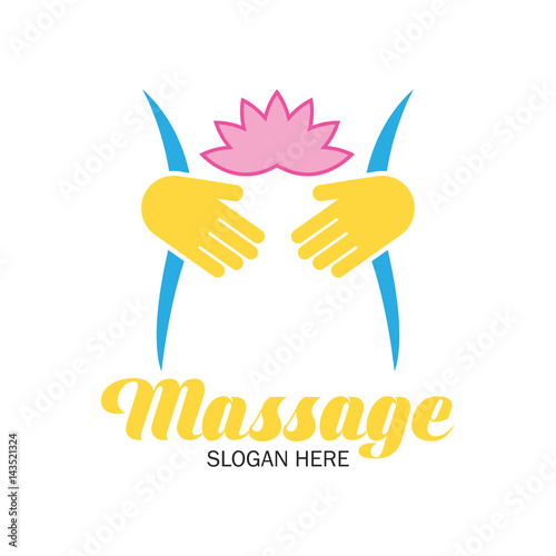 massage therapy logo with text space for your slogan / tagline, vector illustration