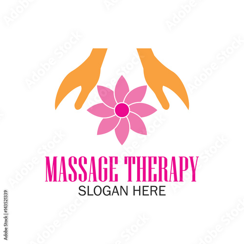 massage therapy logo with text space for your slogan / tagline, vector illustration