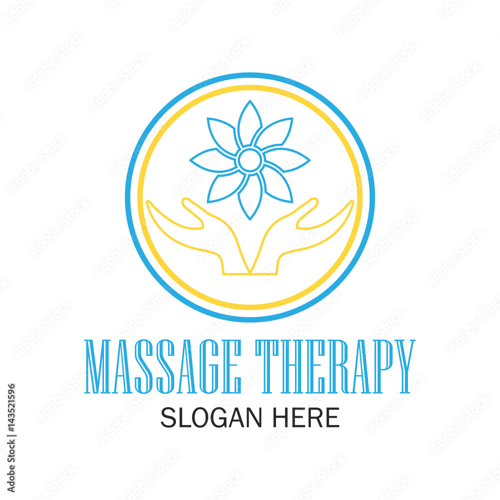 massage therapy logo with text space for your slogan / tagline, vector illustration