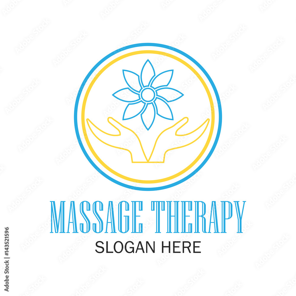 massage therapy logo with text space for your slogan / tagline, vector illustration massage therapy logo with text space for your slogan / tagline, vector illustration