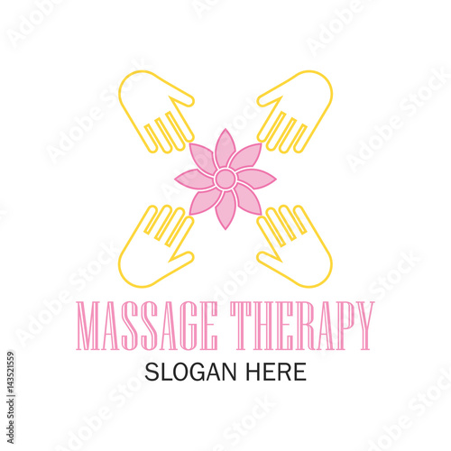 massage therapy logo with text space for your slogan / tagline, vector illustration