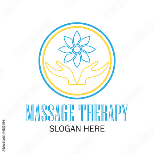 massage therapy logo with text space for your slogan / tagline, vector illustration
