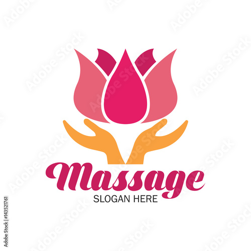 massage therapy logo with text space for your slogan / tagline, vector illustration
