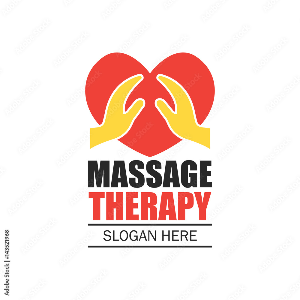 massage therapy logo with text space for your slogan / tagline, vector ...