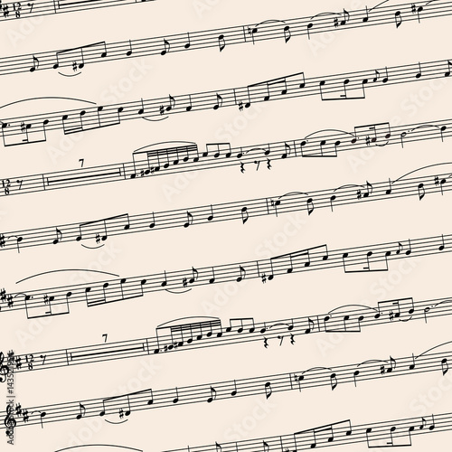 Beige background with music notes for graphic design.
