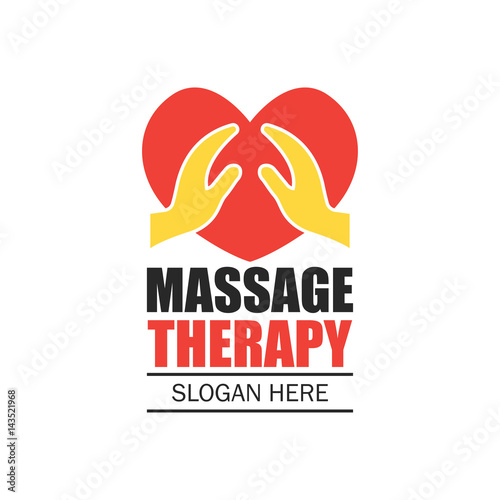 massage therapy logo with text space for your slogan / tagline, vector illustration