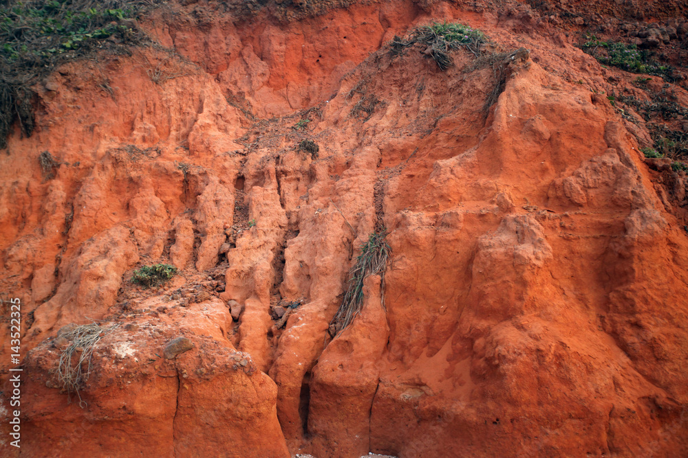 natural red clay hill - detail