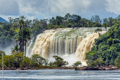 Hacha waterfall in the lagoon of Canaima national park - Venezuela, Latin America photo