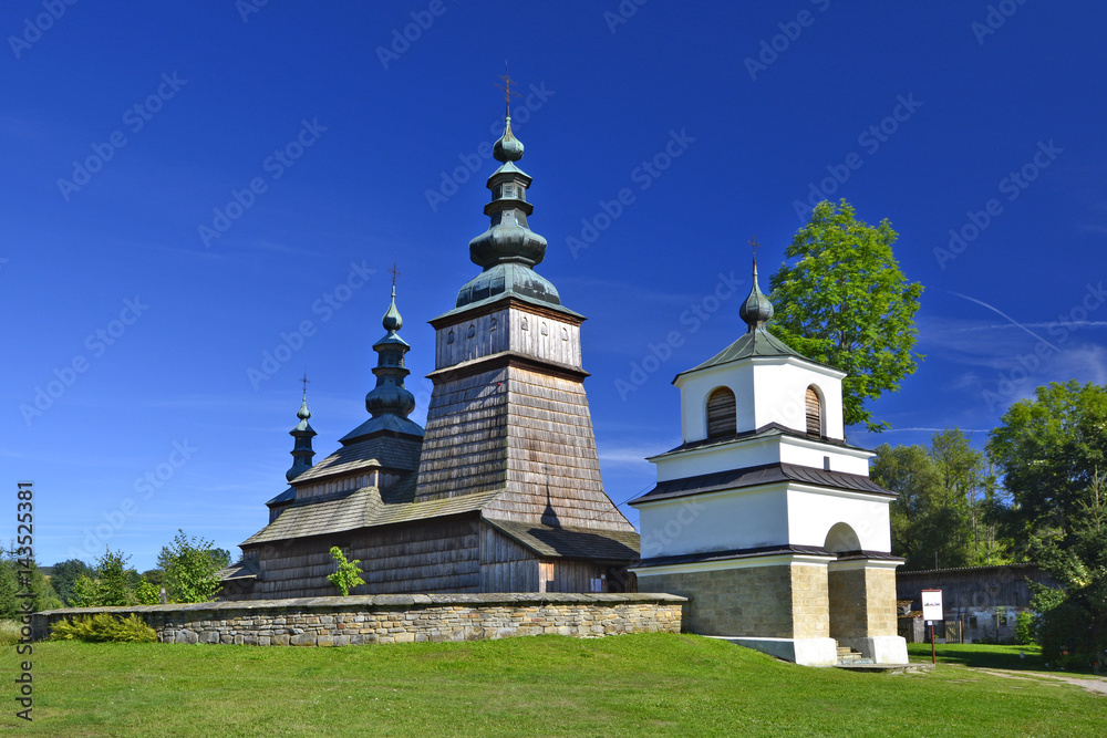greek catholic wooden church in Owczary near Gorlice, UNESCO, Poland