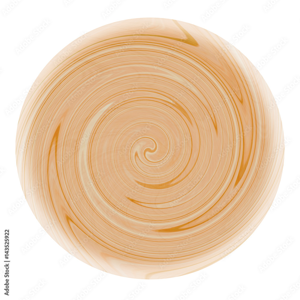 Fototapeta premium Wood Grain Texture Blank Circle Wooden Button Isolated on White Background