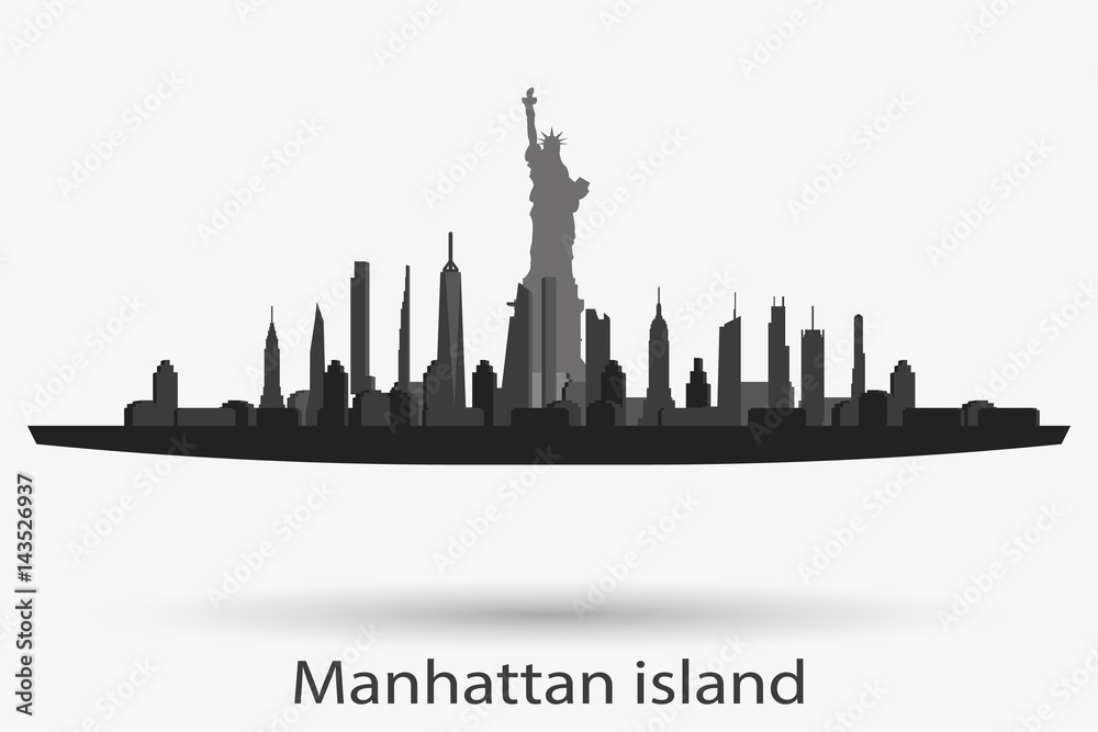 Photo & Art Print New York city skyline vector silhouette, Markoff photo-art-print-new-york-city-skyline-vector-silhouette-markoff