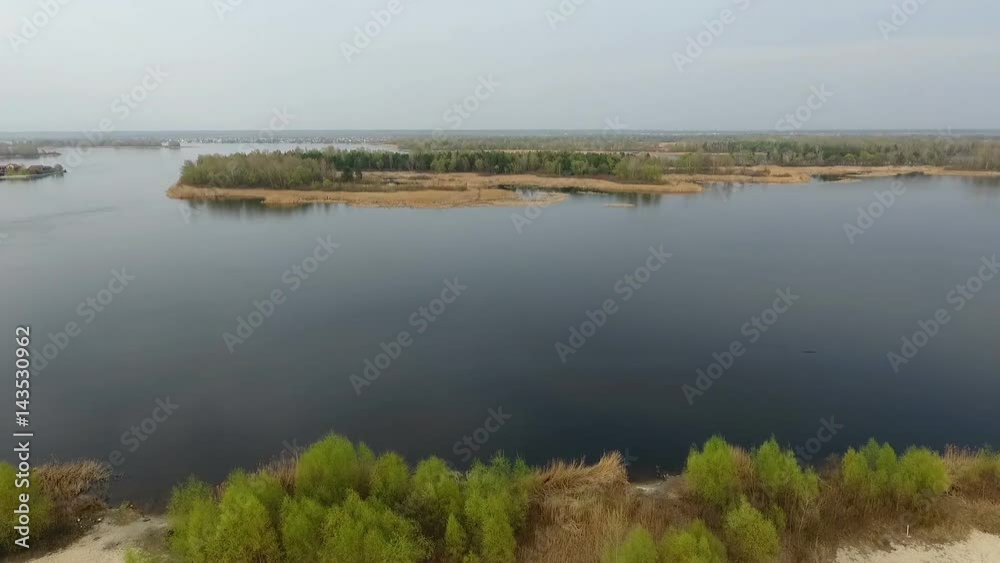 Beautiful river ecosystem from a bird's eye view Beautiful river ecosystem from a bird's eye view