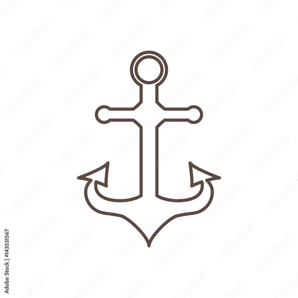 Anchor in the style of the outline. Vector illustration. Anchor in the style of the outline. Vector illustration.