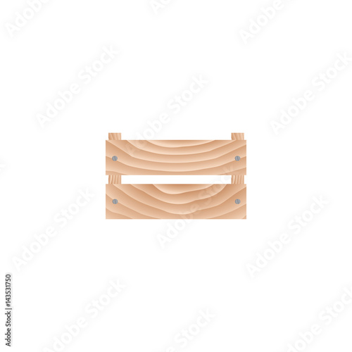 Fototapeta Naklejka Na Ścianę i Meble -  Wooden box for storing fruits and vegetables isolated on white background. Front view. Vector illustration.
