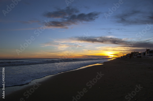 Beach and sunset over atlantic