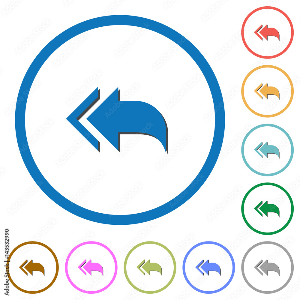 Reply to all recipients icons with shadows and outlines Reply to all recipients icons with shadows and outlines