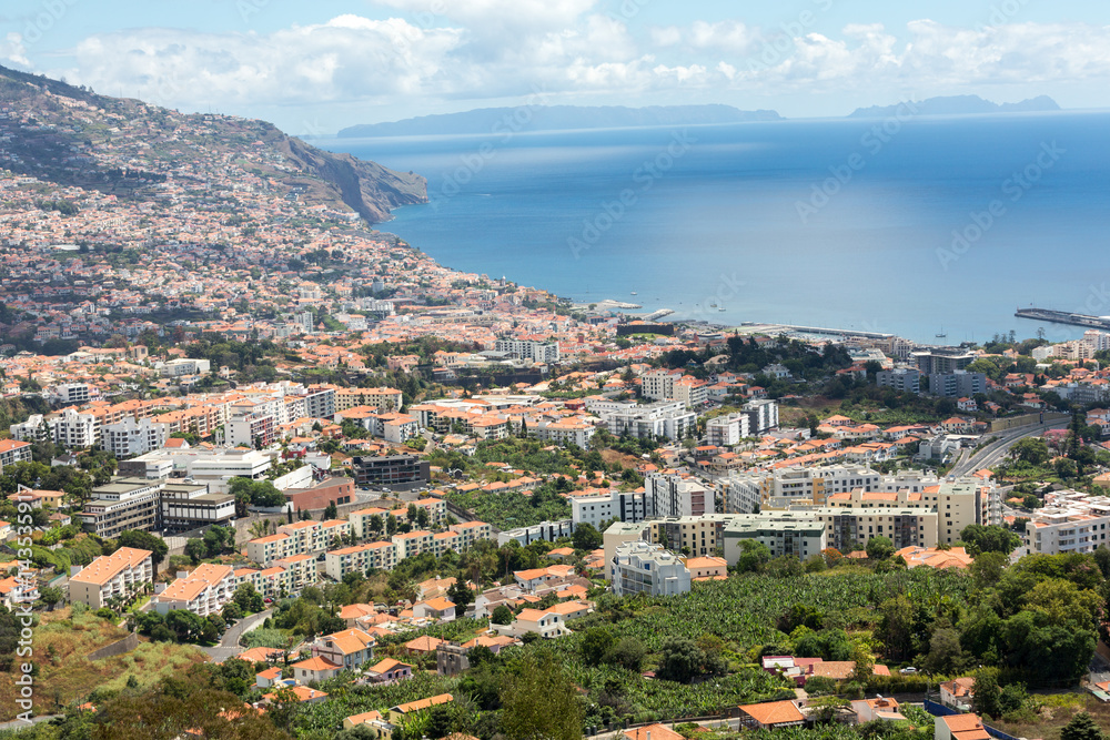 Fototapeta premium Panoramic view of Funchal on Madeira Island. Portugal