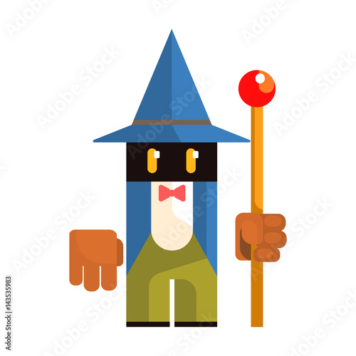Cute cartoon garden gnome. Fairy tale, fantastic, magical colorful character