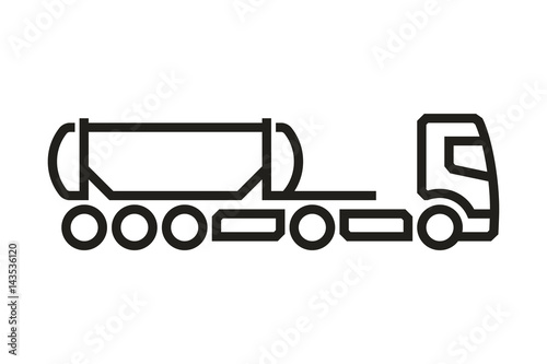 Vehicle Icons: European Truck Cistern Semitrailer. Vector.