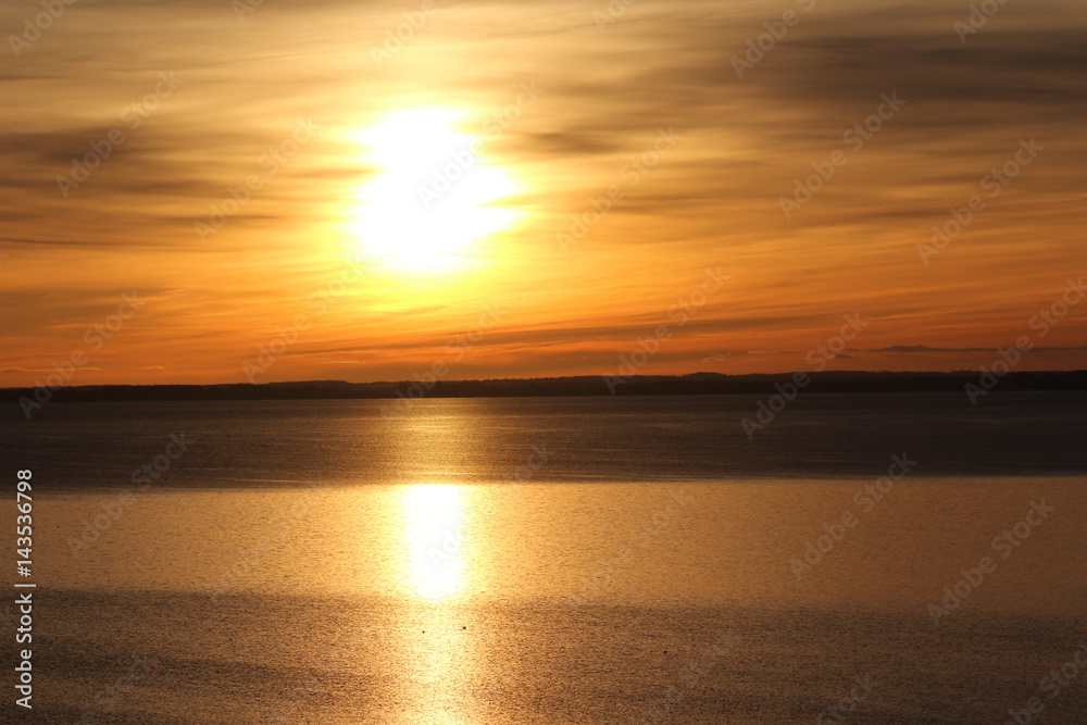 Sunrise colors on the Lake