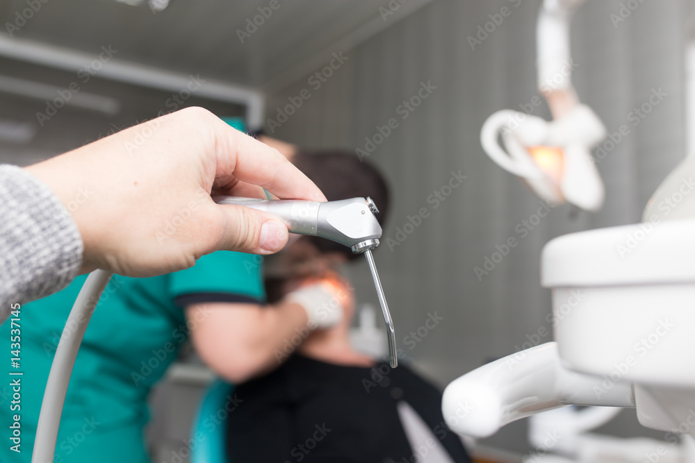 Instruments of a dentist in the clinic